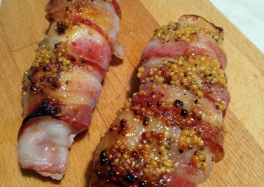 Куриные бочонки в беконе