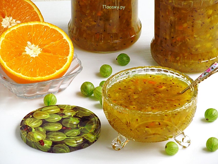 Царское варенье из крыжовника с апельсином