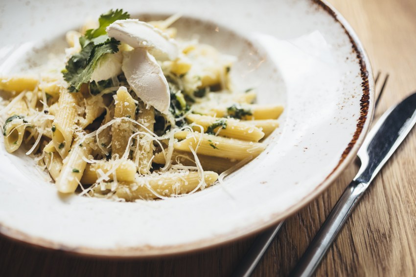 Пенне паста со шпинатом