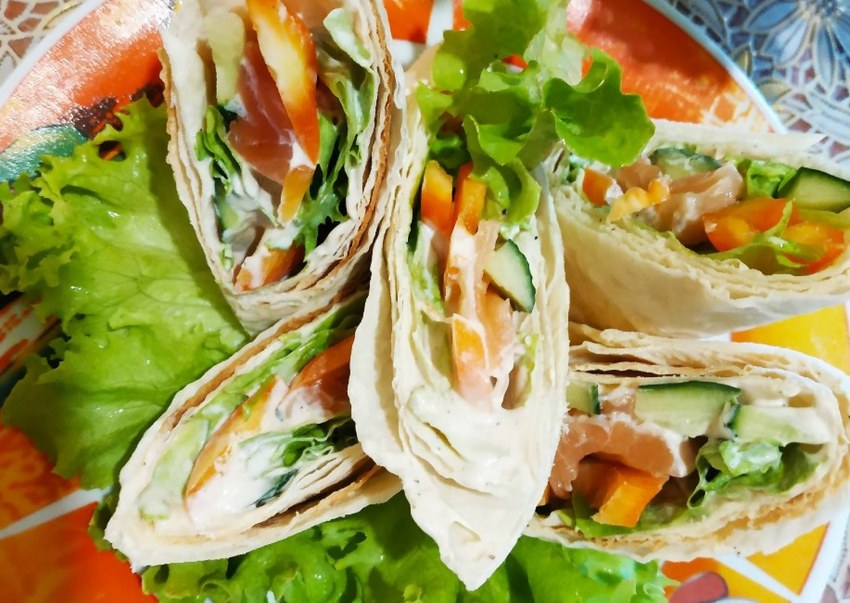 Лосось в лаваше