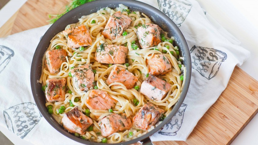 Паста Альфредо с креветками