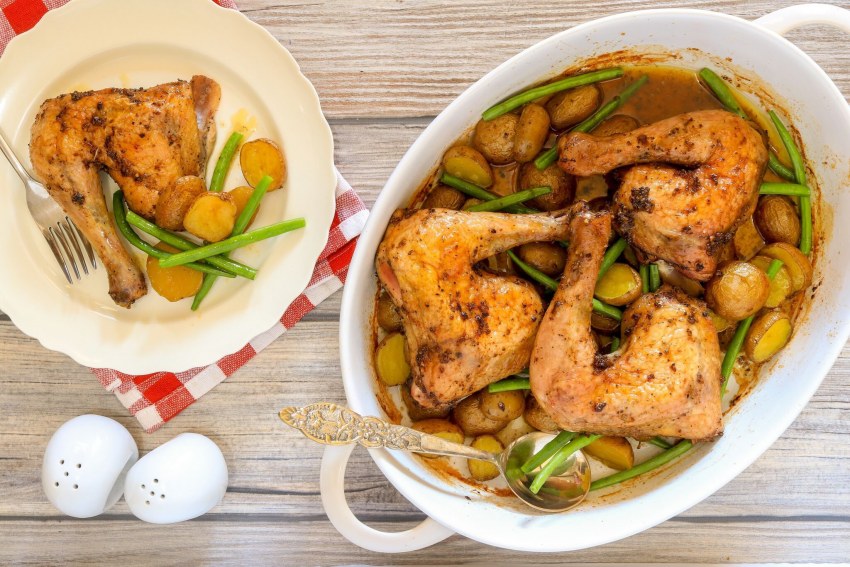 Курица гриль с овощами