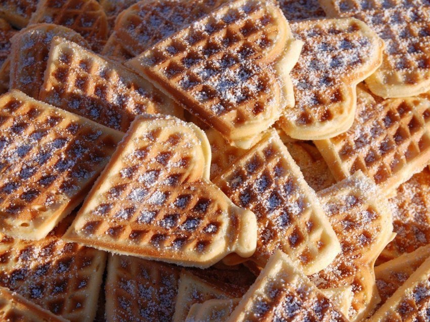 Печенья сердечки в вафельнице