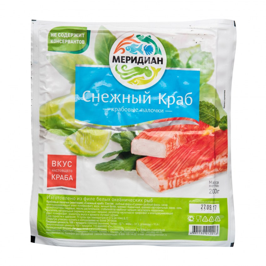 Vici палочки снежный краб крабовые 200г