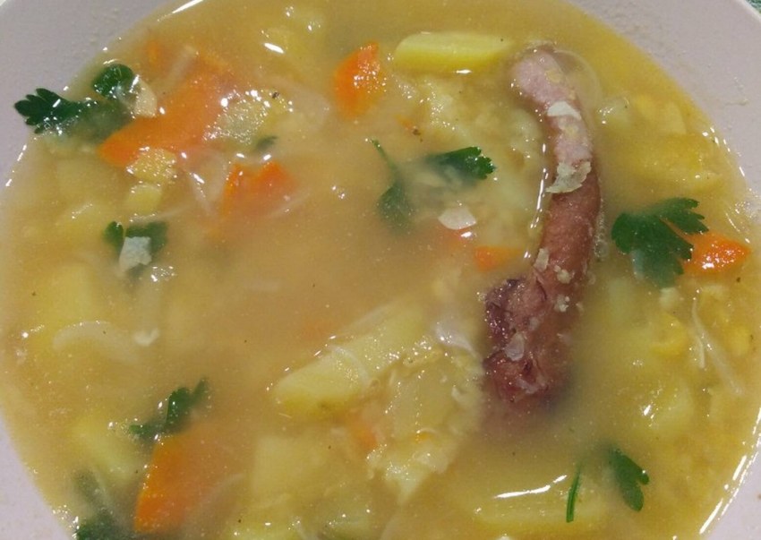 Суп с копченым мясом