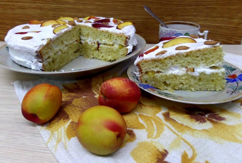 Торт с персиками домашних условиях