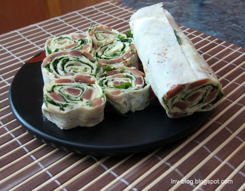 Рулетики из лаваша с рыбой