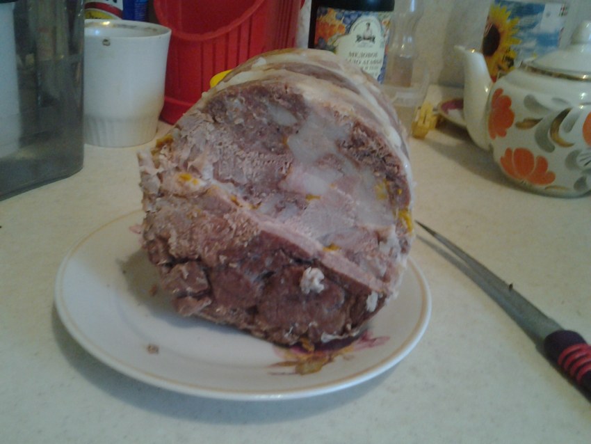 Колбаса из индейки в ветчиннице