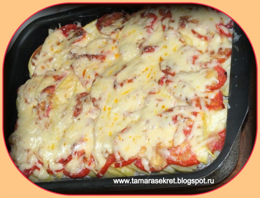 Запеканка с грибами и картофелем