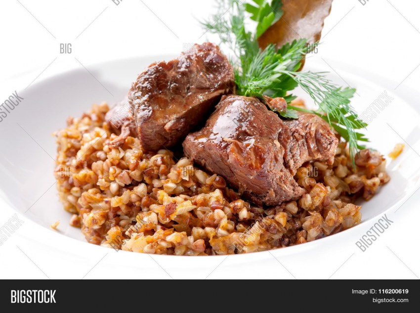 Гречка с куриным фаршем