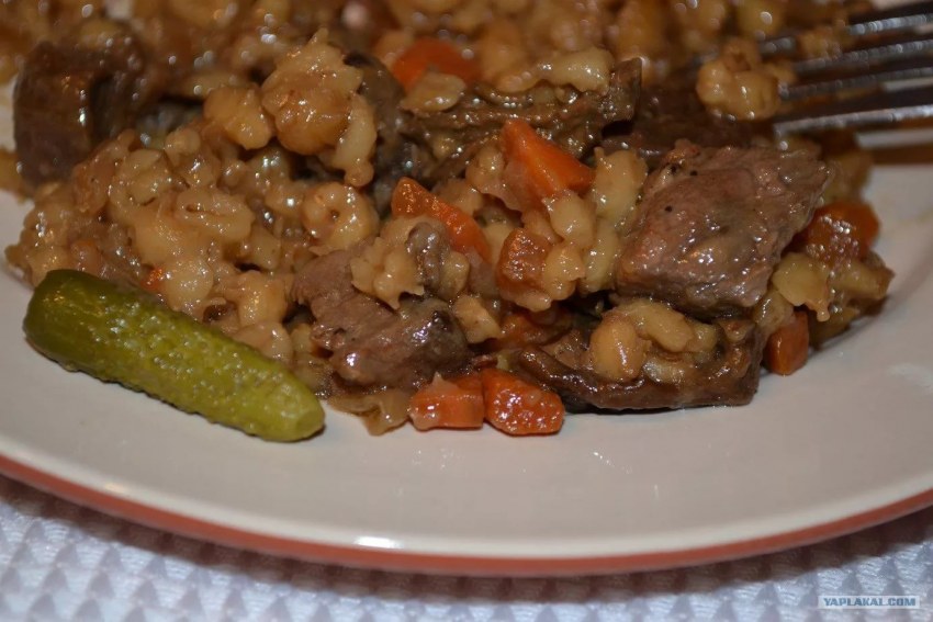 Гречка с говядиной и овощами