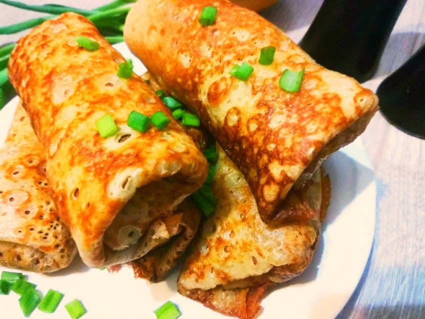 Блинчики с рисом и грибами