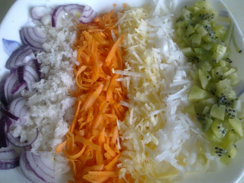 Дайкон и морковь
