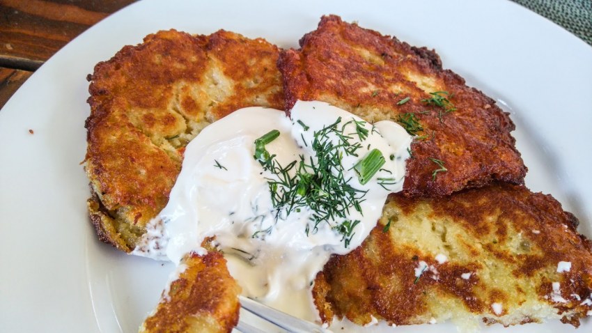 Драники картофельные с ветчиной и сыром