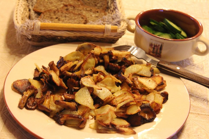 Лисички грибы жареные с картошкой