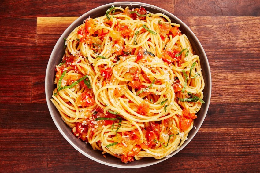 Макароны с лечо