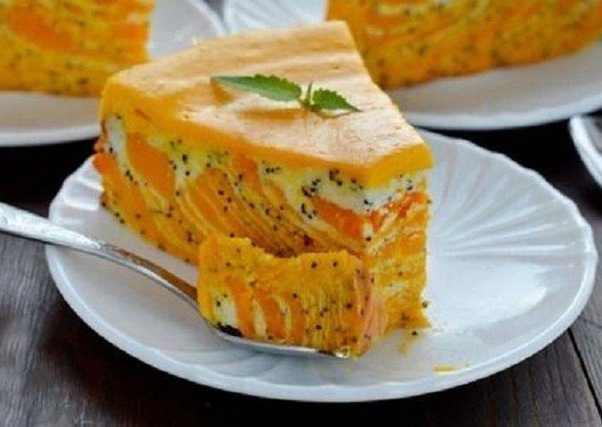 Яблочный пирог с творожным сыром