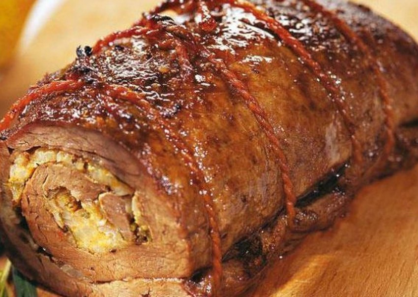 Рулет из говядины с курдюком