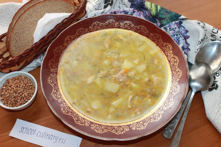 Гречневый суп с курицей