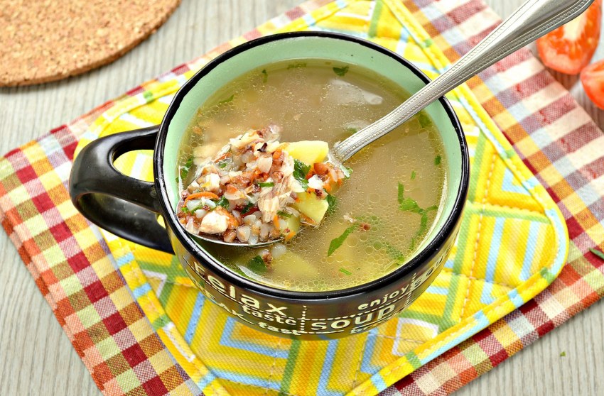 Гречневый суп с курицей