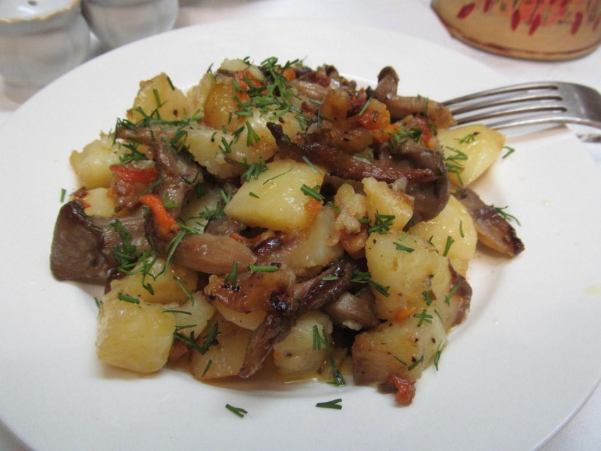 Вешенки с картошкой