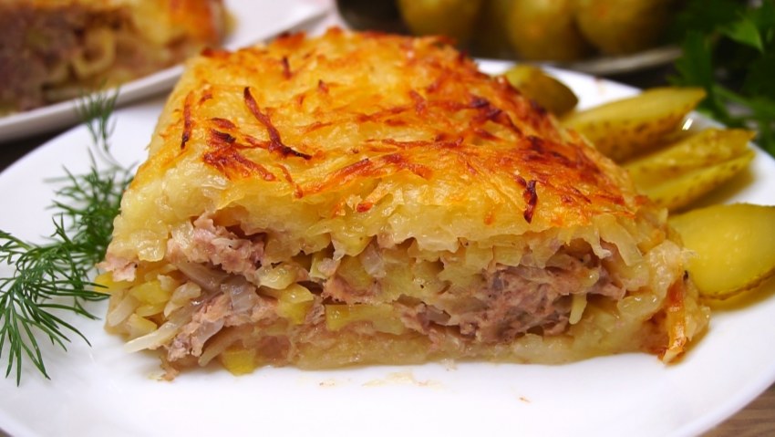 Картофельная запеканка с рыбой в духовке