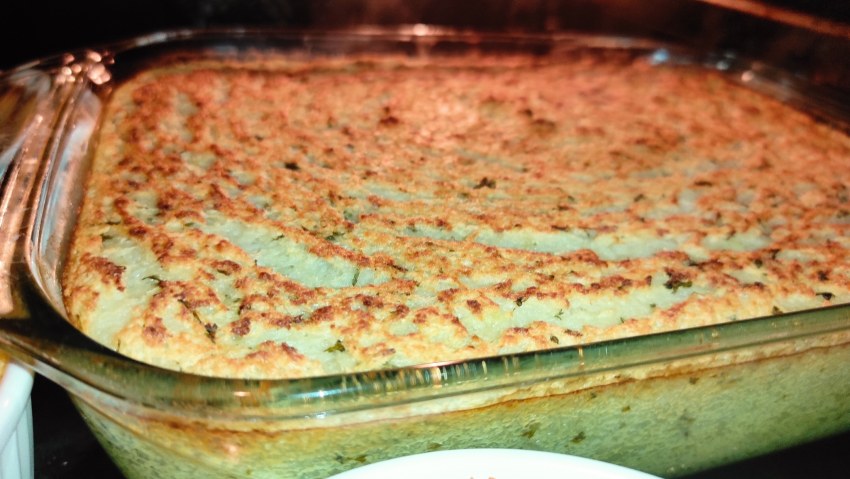 Запеканка картофельная с куриными сердечками