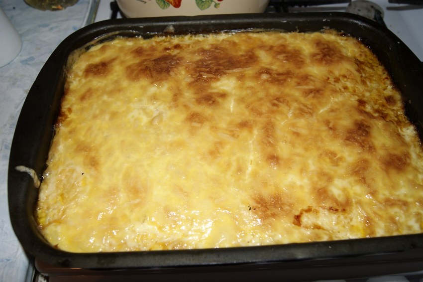 Мясная запеканка с батоном