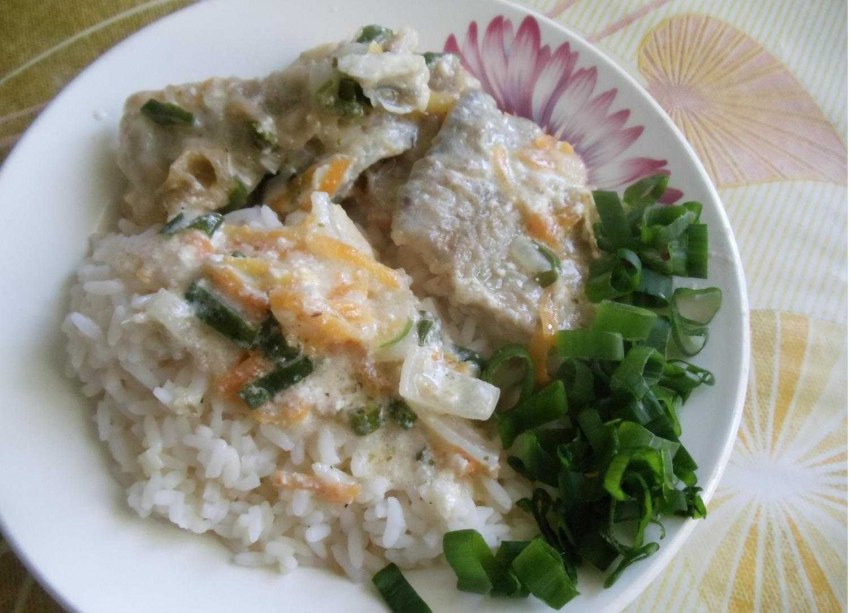 Минтай с рисом