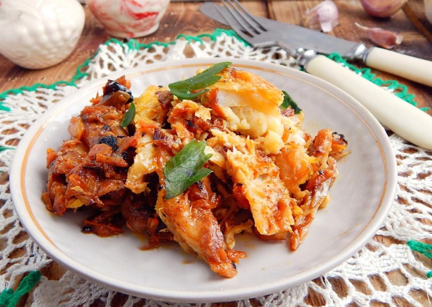 Минтай с рисом