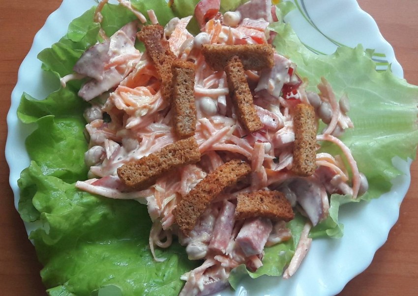 Салат из стручковой фасоли с уксусом