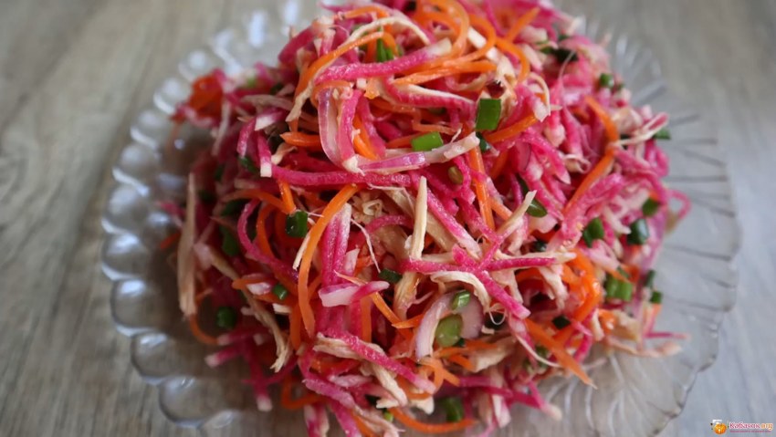 Корейская морковка с фасолью
