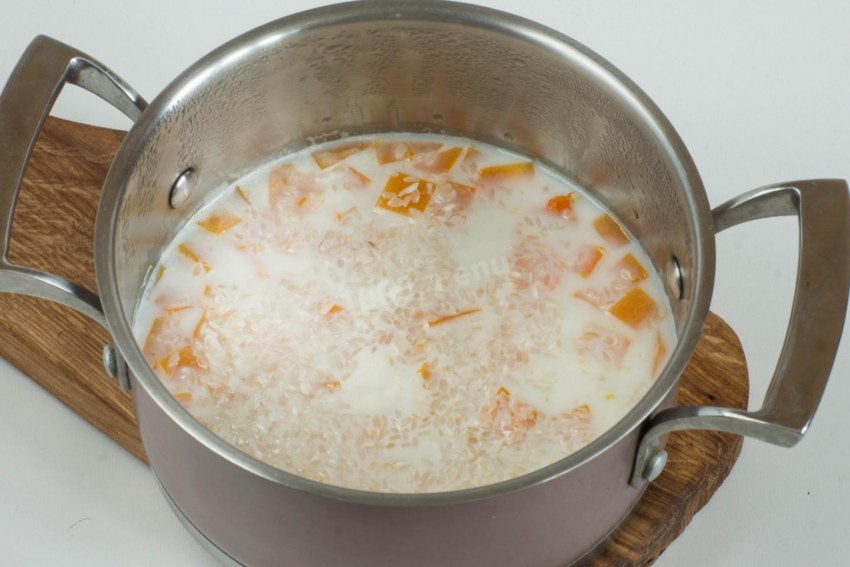 Каша рисовая с тыквой на молоке рецепт в кастрюле пошаговый рецепт