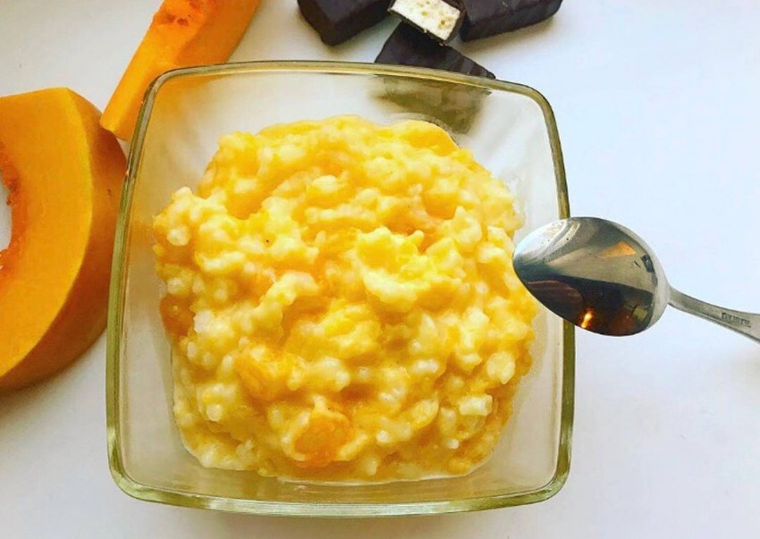 Каша из тыквы с рисом на молоке