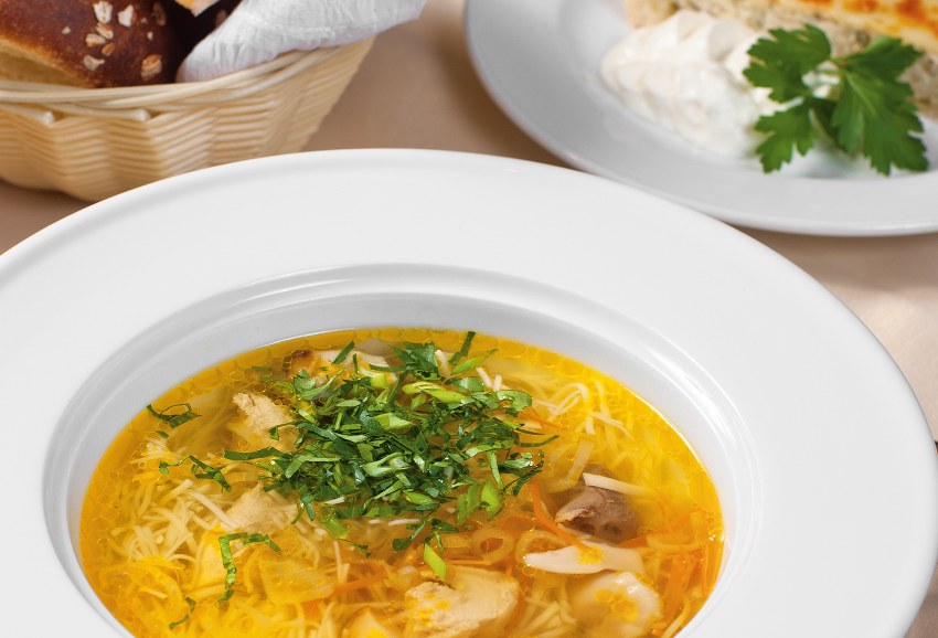 Суп лапша куриная с грибами