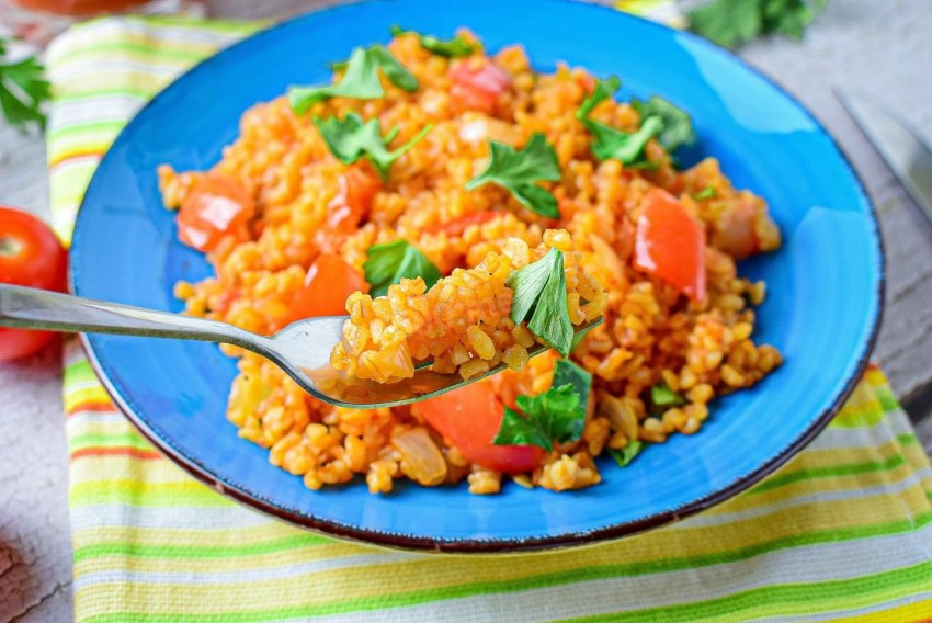 Булгур с мясом и овощами