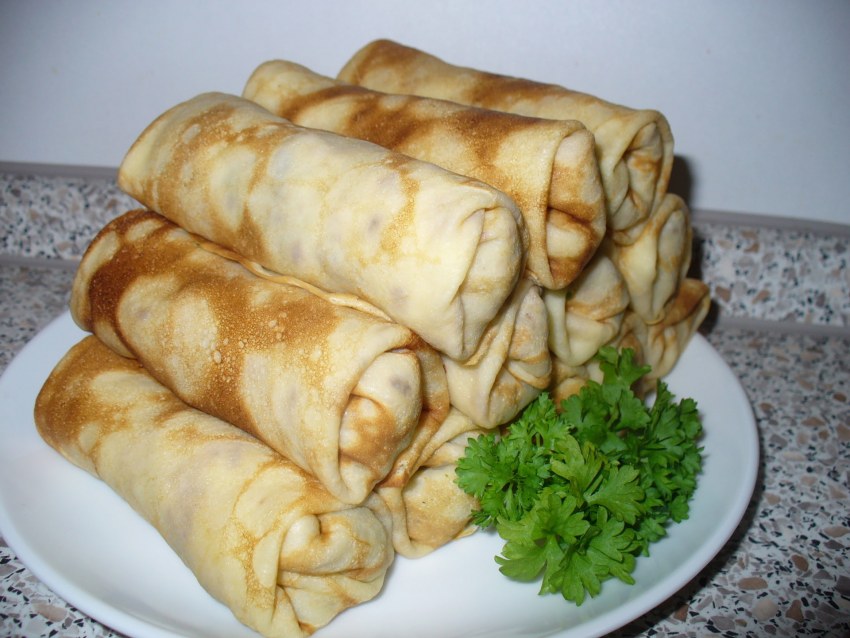 Домашние блинчики с начинкой