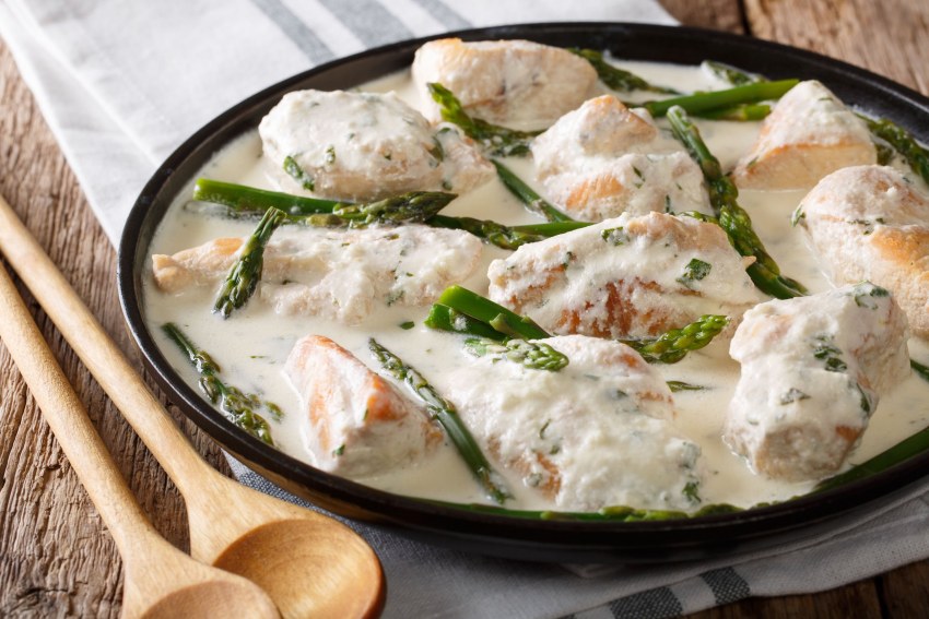Фрикасе из курицы с грибами в сливочном соусе