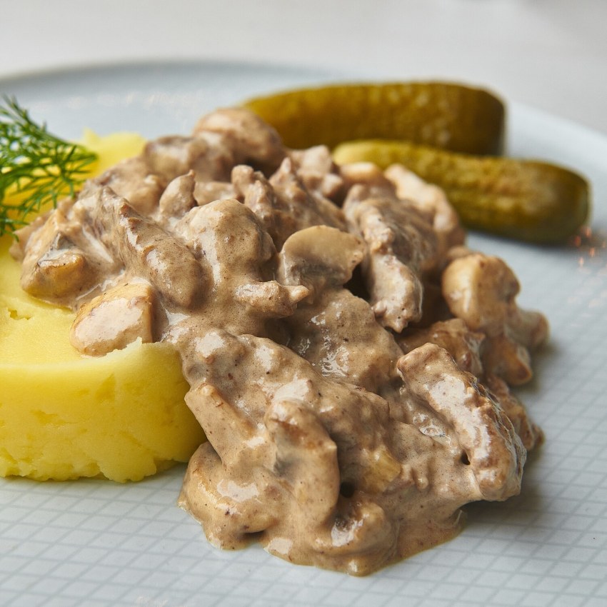 Пюре с солеными грибами