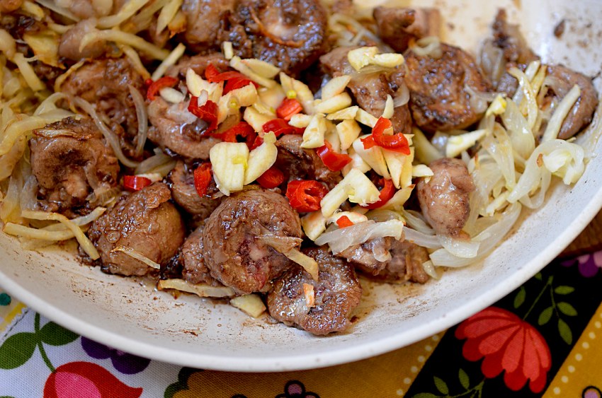 Почки говяжьи жареные