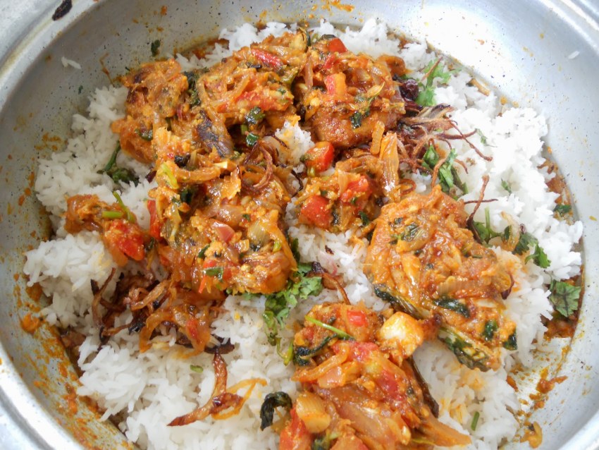Рыба с рисом и овощами