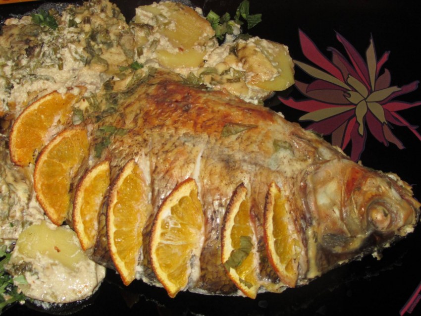 Лещ запеченный в духовке кусочками