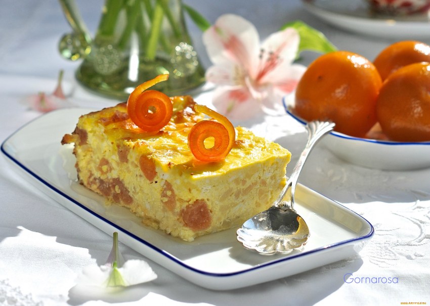 Творожная запеканка с курагой