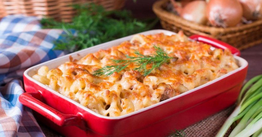 Запеканка с курицей и грибами