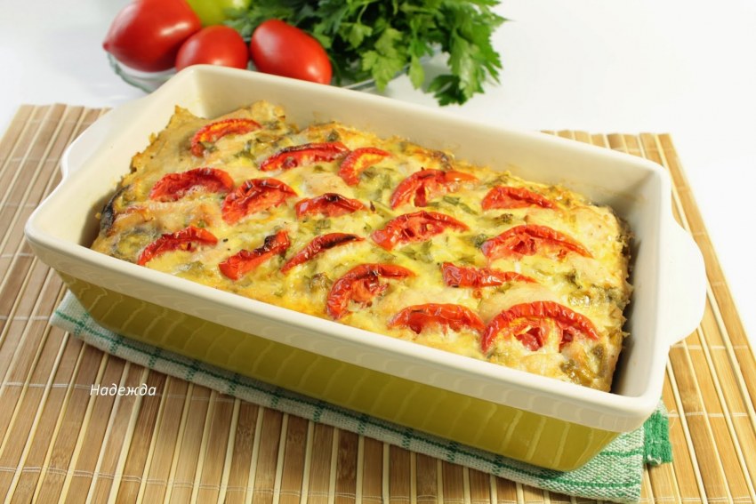 Куриное филе запеченное с овощами