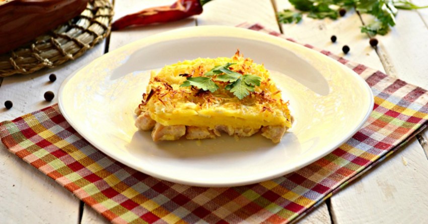 Запеканка с курицей и картошкой