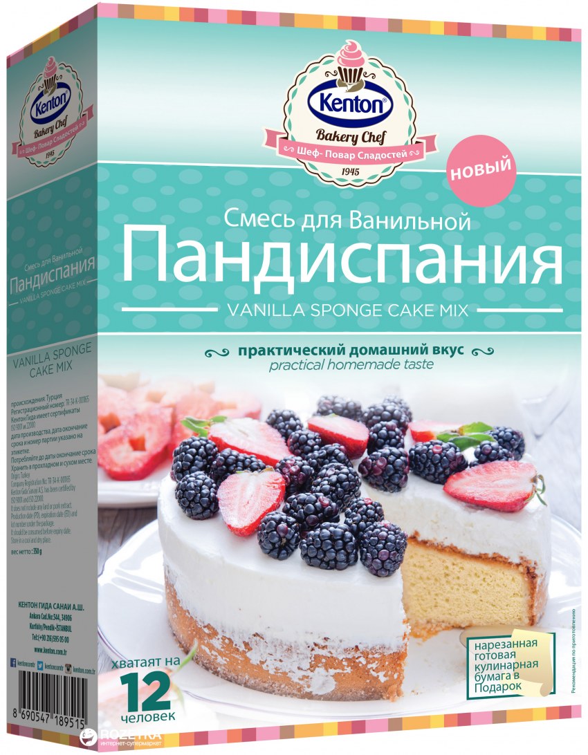 Kenton смесь для приготовления бисквита ванильная Пандиспания, 0.35 кг