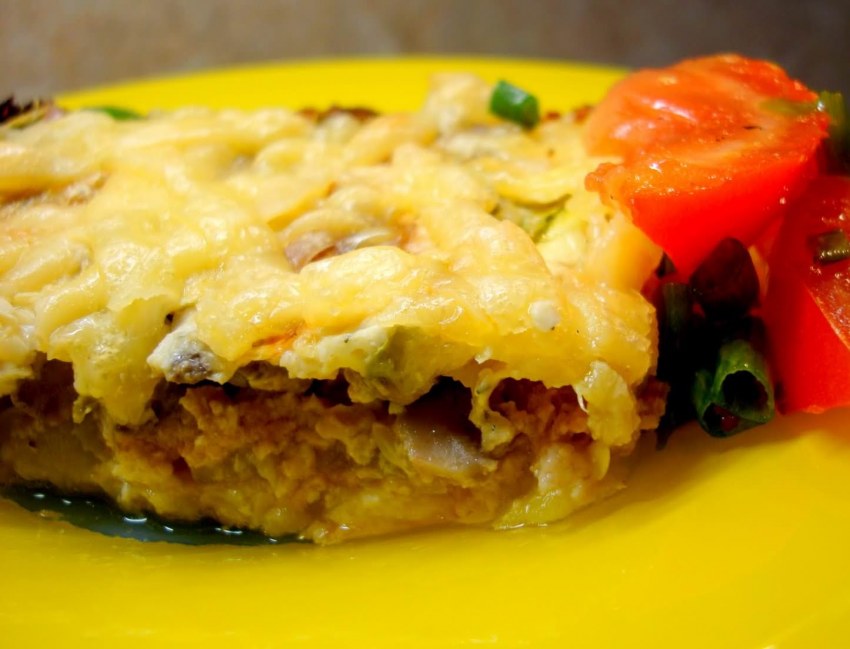 Мясная запеканка с кабачками