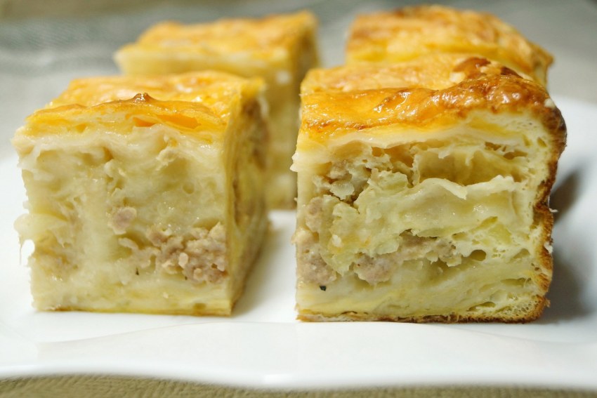 Пирог из лаваша с фаршем