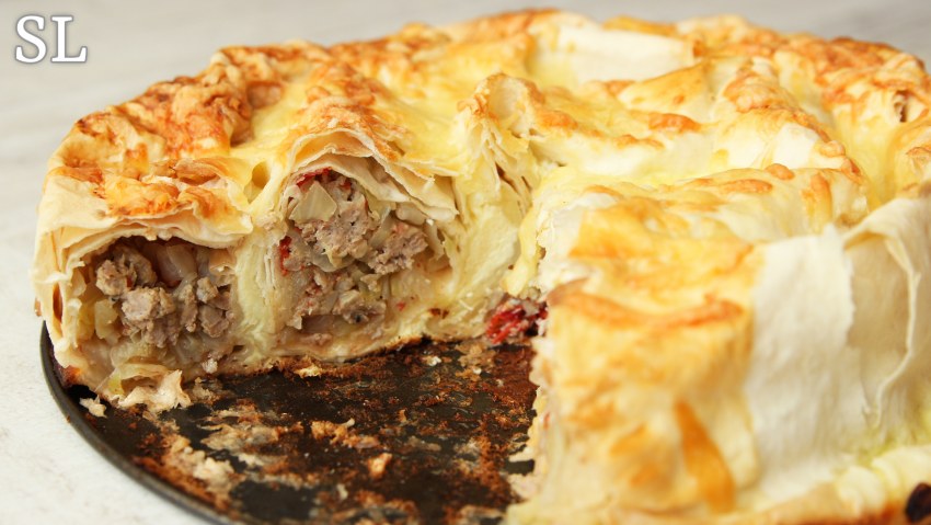 Пирог улитка из лаваша